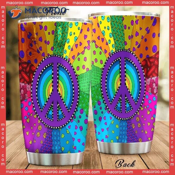 Hippie Peace Pattern Stainless Steel Tumbler