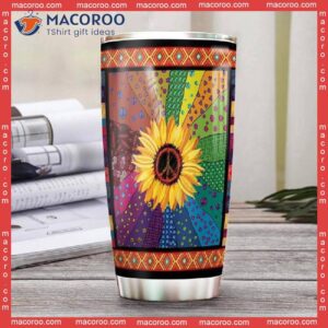 Hippie Sunflower Color Stainless Steel Tumbler
