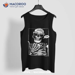 hipster skeleton lazy halloween costume cool skull shirt sugar skull pumpkin tank top