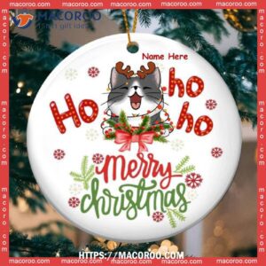 Ho, Cat Christmas Ornaments Personalized