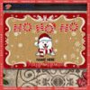 Ho Merry Christmas Santa’s Hat And Scarf Holiday Doormat, Gifts For Dog Lovers,christmas Personalized Doormat