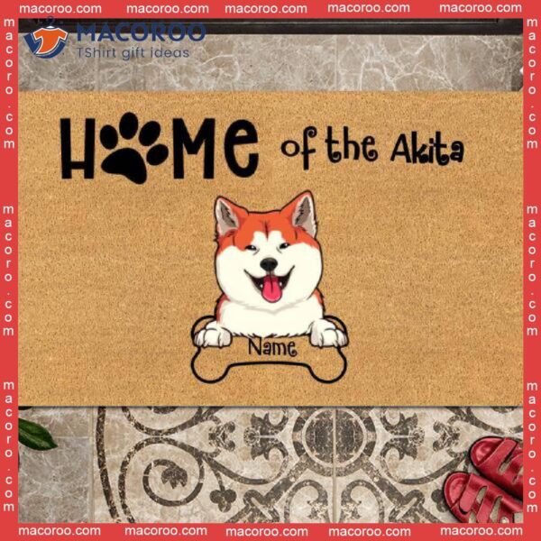 Home Of The Doods Dogs & Bones Front Door Mat, Gifts For Dog Lovers, Personalized Doormat