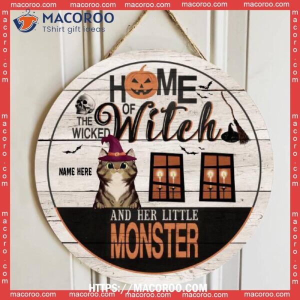 Home Of The Wicked Witch And Her Little Monsters, Personalized Cat Halloween Wooden Signs, Halloween Candy Jar Ideas