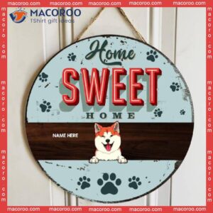 Home Sweet Home, Pastel Blue, Personalized Dog Wooden Signs