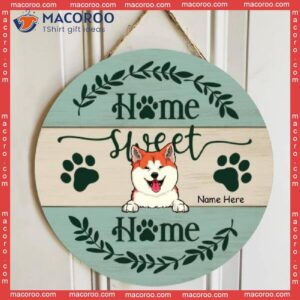 Home Sweet Home, Pastel Green, Personalized Dog Wooden Signs