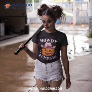 howdy pumpkin autumn western halloween vintage rodeo cowgirl shirt tshirt 2