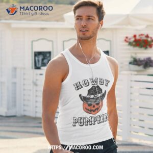 howdy pumpkin funny vintage western country halloween shirt tank top