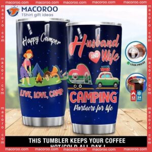Husband And Wife Camping Partners For Life Heart Camper Stainless Steel Tumbler