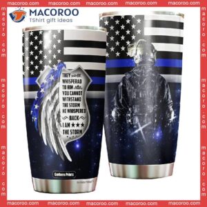 i am storm police american flag stainless steel tumbler 0