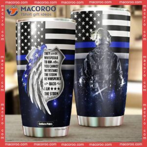 i am storm police american flag stainless steel tumbler 1