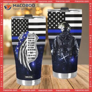 i am storm police american flag stainless steel tumbler 2