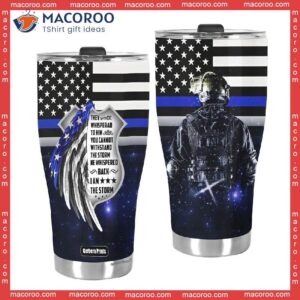 i am storm police american flag stainless steel tumbler 3