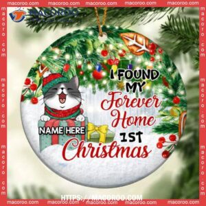 I Found My Forever Home 1st Christmas, Personalized Christmas Cat Breeds Ornament, Cat Lawn Ornaments