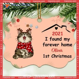 I Found My Forever Home, Cat 1st Christmas Aluminium Ornate Metal Ornament, Cat Christmas Tree Ornaments