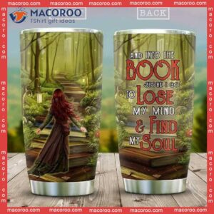 i go to lose my mind book girl stainless steel tumbler 0