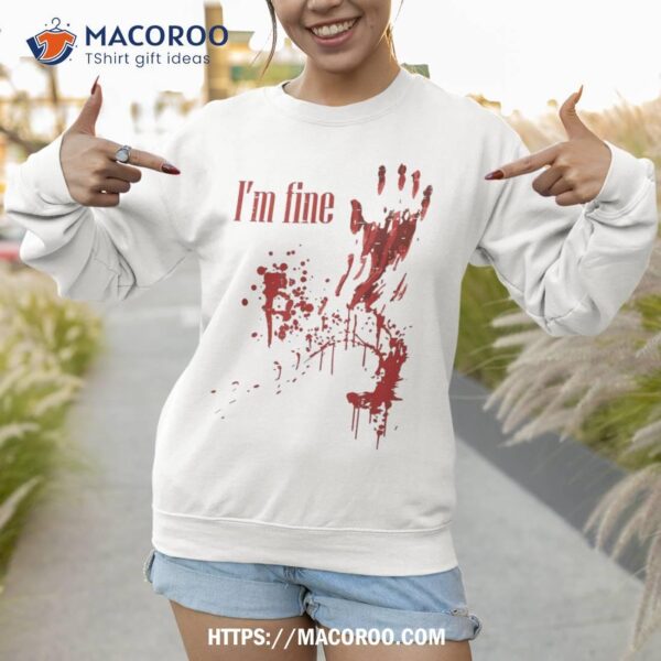 I’m Fine Bloody Funny Halloween Costume Kids Shirt, Unique Halloween Gifts