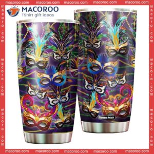 i m here for the masks mardi grasstainless steel tumbler 0