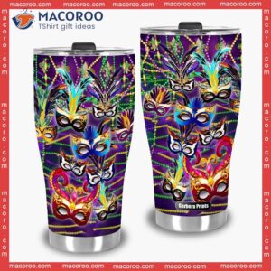 i m here for the masks mardi grasstainless steel tumbler 1