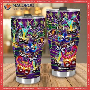 i m here for the masks mardi grasstainless steel tumbler 2