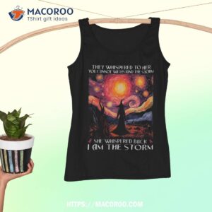 i m the storm breast cancer witch halloween starry night art shirt tank top