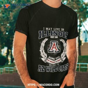 i may live in illinois but on game day my heart amp soul belong to arizona wildcats shirt tshirt