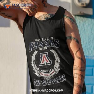 i may live in kansas but on game day my heart amp soul belong to arizona wildcats shirt tank top 1