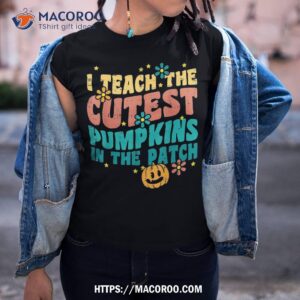i teach the cutest pumpkins retro vintage halloween teacher shirt tshirt