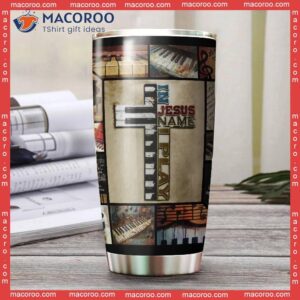 In Jesus Name I Play Piano Stainless Steel Tumbler