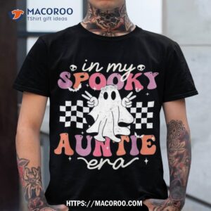 In My Spooky Auntie Era Halloween Groovy Witchy Shirt, Skull Pumpkin