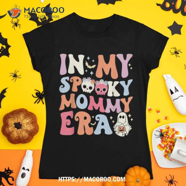 In My Spooky Mommy Era Halloween Groovy Witchy Mom Shirt, Sugar Skull Pumpkin