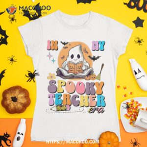 in my spooky teacher era groovy retro halloween shirt skeleton masks tshirt 1