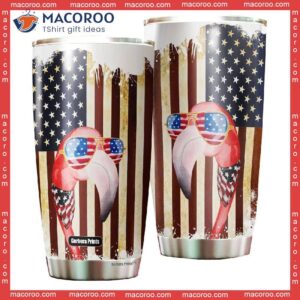 Independence Day 4th Of July Flamingo American Flag Stainless Steel Tumbler