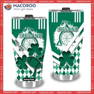 ireland rugby shamrock patrick s day green stainless steel tumbler 1