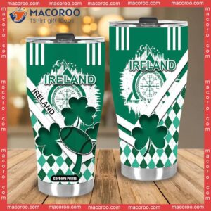 ireland rugby shamrock patrick s day green stainless steel tumbler 3
