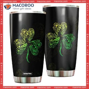 Irish Saint Patrick’s Day Shamrock Celtic Cross Stainless Steel Tumbler