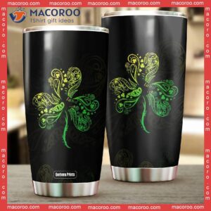 irish saint patrick s day shamrock celtic cross stainless steel tumbler 1