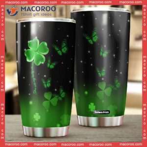 irish st patrick s day green butterfly stainless steel tumbler 1