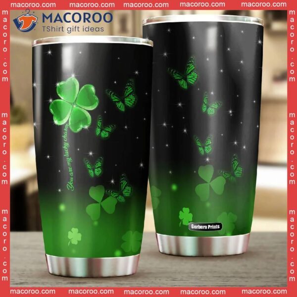 Irish St Patrick’s Day Green Butterfly Stainless Steel Tumbler