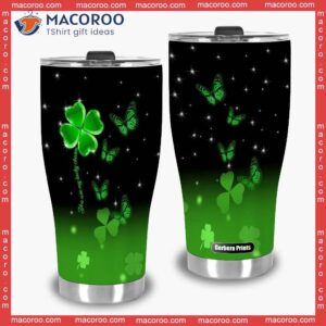 irish st patrick s day green butterfly stainless steel tumbler 2