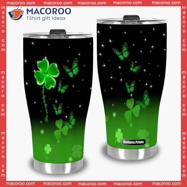 Irish St Patrick’s Day Green Butterfly Stainless Steel Tumbler