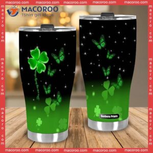 irish st patrick s day green butterfly stainless steel tumbler 3