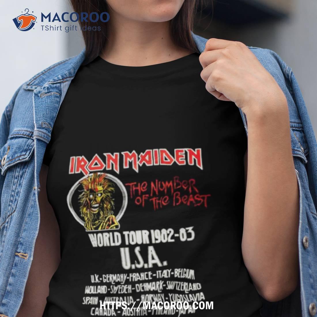 Iron Maiden The Number Of The Beast World Tour 1982 89 Usa Shirt Iron Maiden The Number Of The Beast World Tour 1982 89 Usa Shirt