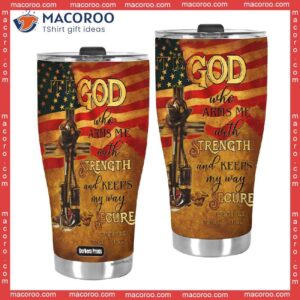 it is god who arms me with strength firefighter stainless steel tumbler 2