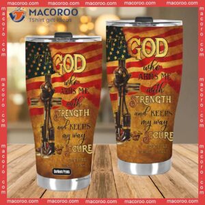 it is god who arms me with strength firefighter stainless steel tumbler 3