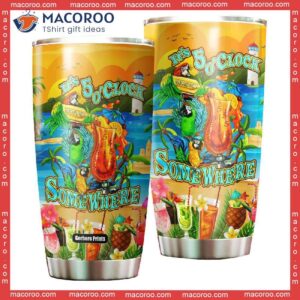 it s 5 o clock somewhere parrot stainless steel tumbler 0