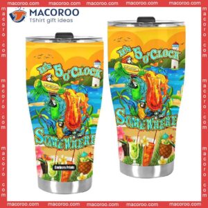 it s 5 o clock somewhere parrot stainless steel tumbler 1