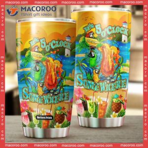 it s 5 o clock somewhere parrot stainless steel tumbler 2