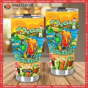 it s 5 o clock somewhere parrot stainless steel tumbler 3