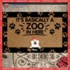 It’s Basically A Zoo In Here Personalized Doormat, Front Door Mat, Gifts For Dog Lovers