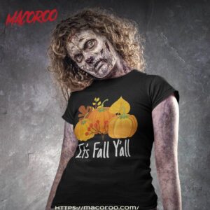 Its Fall Yall Lazy Halloween Costume Thanksgiving Pumpkin Shirt